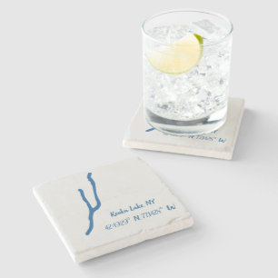 Posavasos De Piedra Lago Keuka, montaña rusa de mármol NY