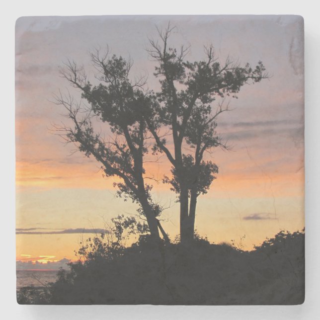 Posavasos De Piedra Lago Michigan Sunset (Anverso)