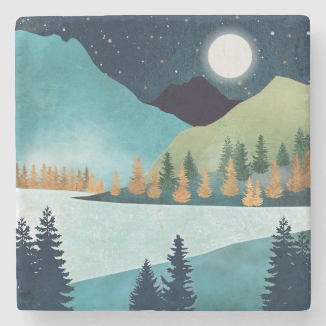 Posavasos De Piedra Lago Moonrise (Anverso)