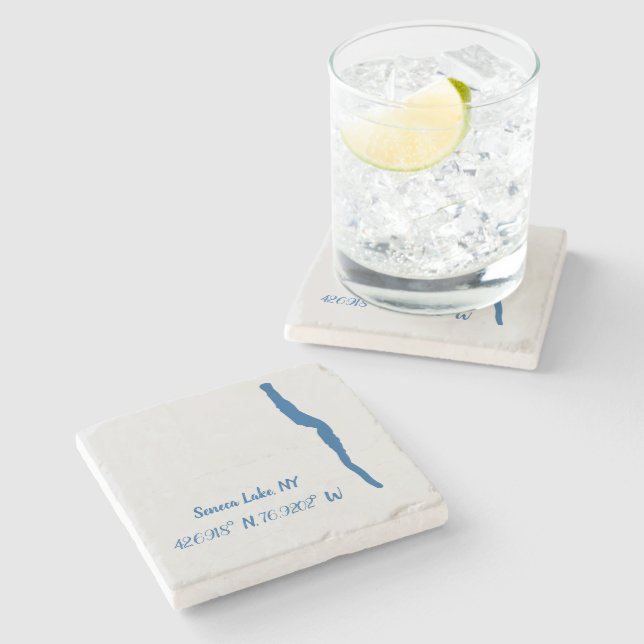 Posavasos De Piedra Lago Seneca, Montaña de Mármol NY (Lateral)