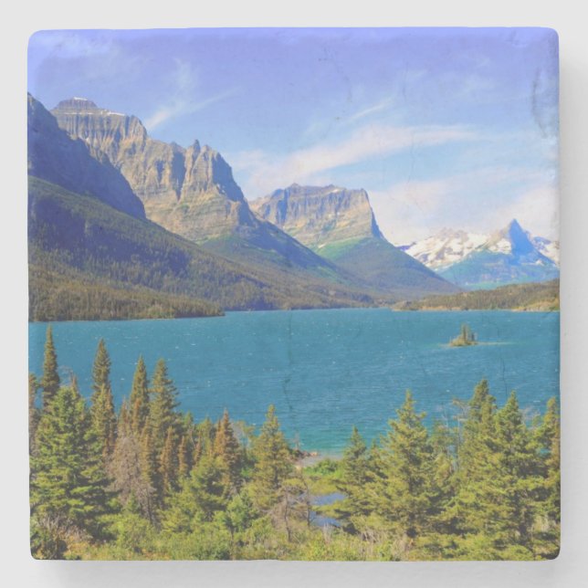 Posavasos De Piedra Lago st. Mary, Parque Nacional Glacier, Montana (Anverso)