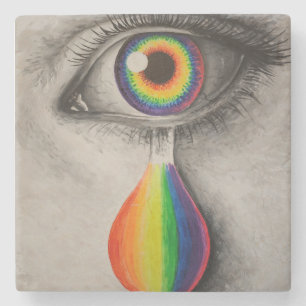 Posavasos De Piedra Lágrimas arcoiris poster tira trívet de almohada