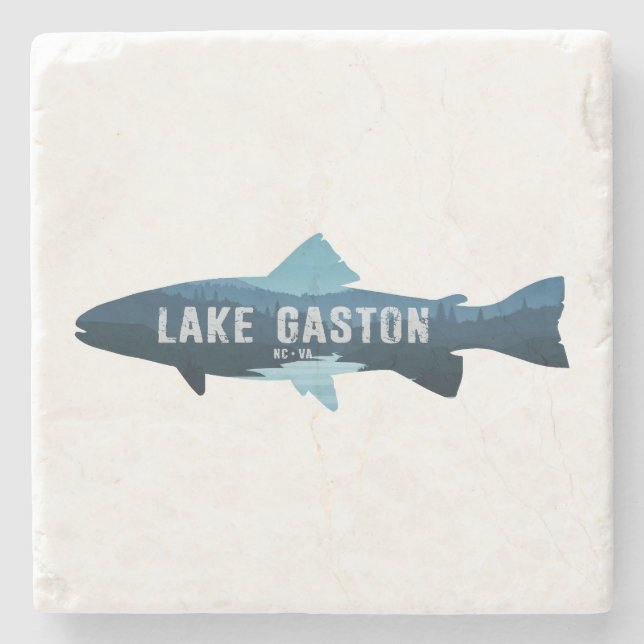 Posavasos De Piedra Lake Gaston North Carolina Virginia Fish (Anverso)