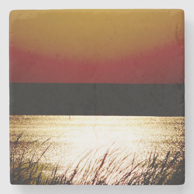 Posavasos De Piedra Lake Sunset (Anverso)