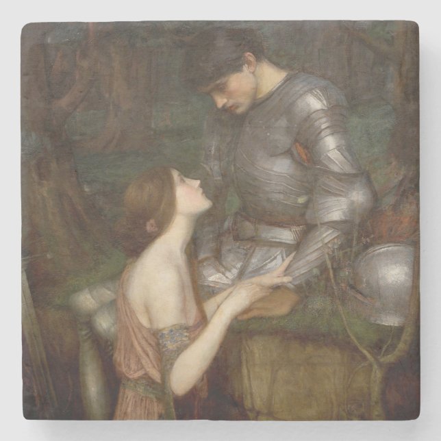 Posavasos De Piedra Lamia y el soldado (por John William Waterhouse) (Anverso)
