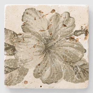 Posavasos De Piedra Lanai Hawaiian Hibiscus Tiki Bar Coasters