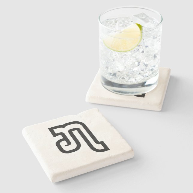 Posavasos De Piedra Lao/Laos Número siete / 7 / ໗ (Jet/Chet) Laotiano (Lateral)