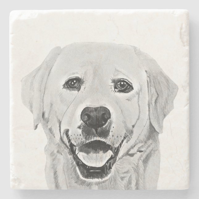 Posavasos De Piedra Lápiz asombroso Happy Labrador Marble Coaster (Anverso)