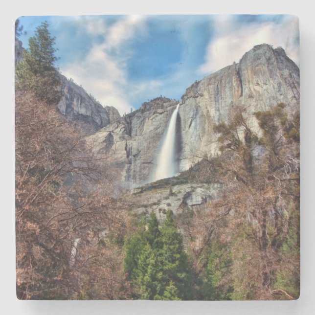 Posavasos De Piedra Las cataratas de Yosemite (Anverso)
