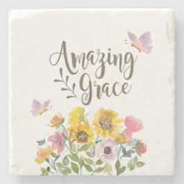 Posavasos De Piedra Las flores de gracia y las mariposas son cristiana