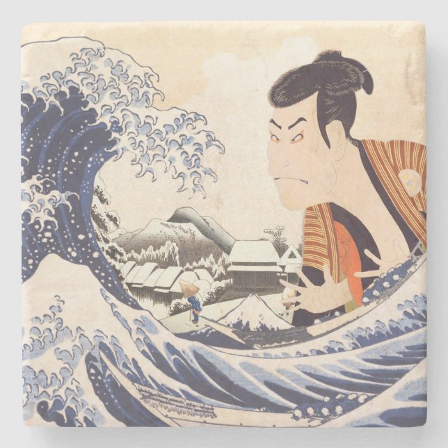 Posavasos De Piedra Las grandes olas de collages de ukiyoe (Anverso)