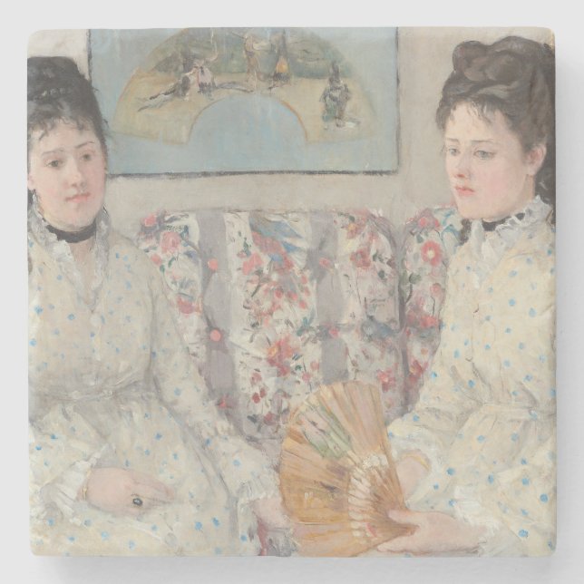 Posavasos De Piedra Las hermanas (de Berthe Morisot) (Anverso)