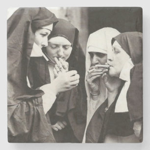 Posavasos De Piedra Las monjas fumando una foto de época