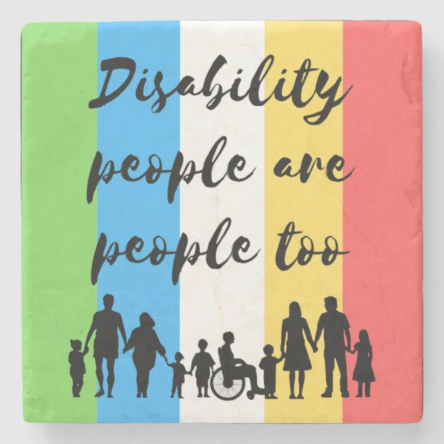 Posavasos De Piedra las personas con discapacidad también son personas (Anverso)