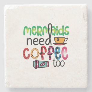 Posavasos De Piedra Las sirenas de arte del café también necesitan caf