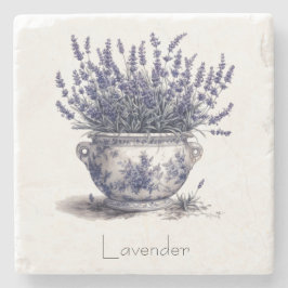 Posavasos De Piedra Lavanda en el personalizable azul Delft