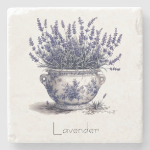 Posavasos De Piedra Lavanda en el personalizable azul Delft