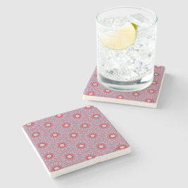 Posavasos De Piedra Lavender Blossom Tile Pattern