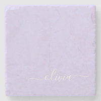 Lavender Purple Modern Script Girly Monograma Nomb