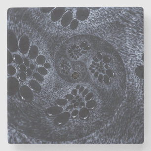 Posavasos De Piedra LavishlyOn Blue Denim Paisley Swirl Bubble