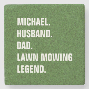 Posavasos De Piedra Lawn Mowing Grass Cutting Legend Fun Personalizado