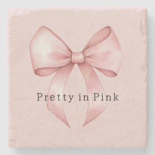 Posavasos De Piedra Lazo Rosa Bonito Femenino