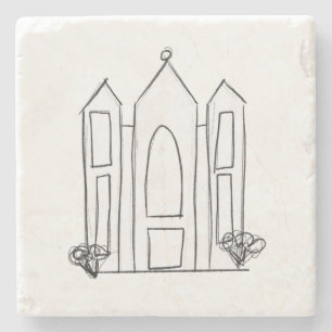 Posavasos De Piedra LDS Salt Lake City Temple simple mormón moderno