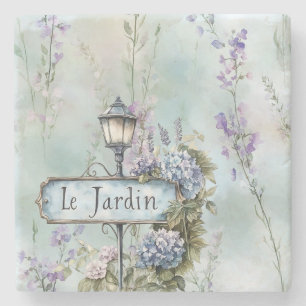 Posavasos De Piedra Le Jardin (el jardín) Bonito Flores violetas