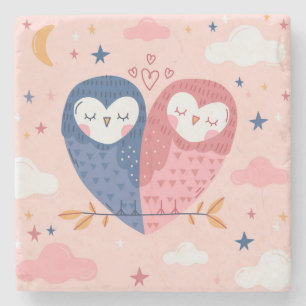 Posavasos De Piedra Lechuzas Cutas