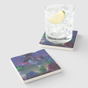 Posavasos De Piedra Lectura en invierno