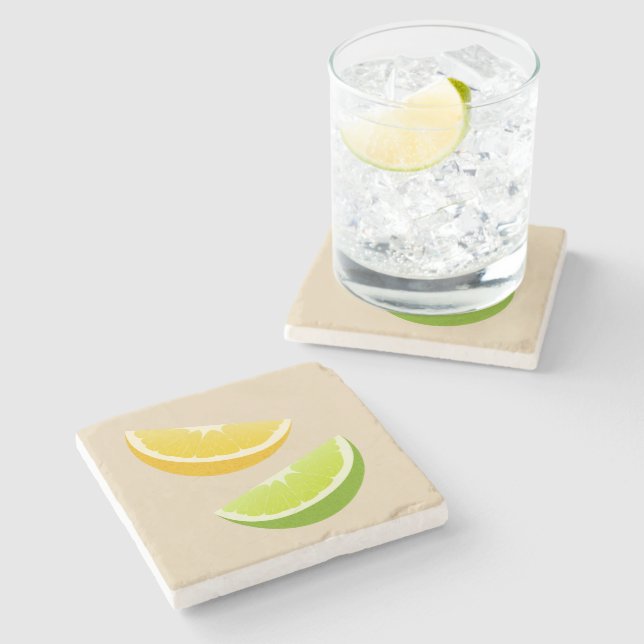 Posavasos De Piedra Lemon & Lime Citrus Stone Coaster (Lateral)