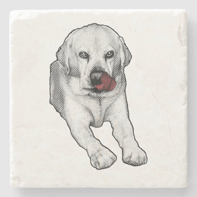 Posavasos De Piedra Lengua roja, pausa alegre (Anverso)