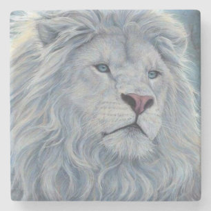 Posavasos De Piedra León Blanco