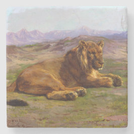 Posavasos De Piedra León salvaje en Masai Mara