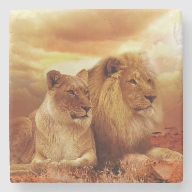 Posavasos De Piedra Leones (Anverso)