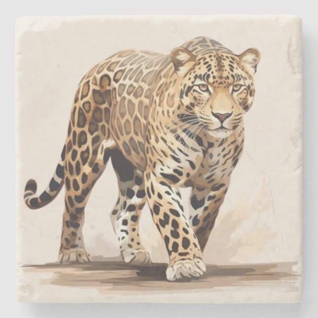 Posavasos De Piedra Leopardo (Anverso)