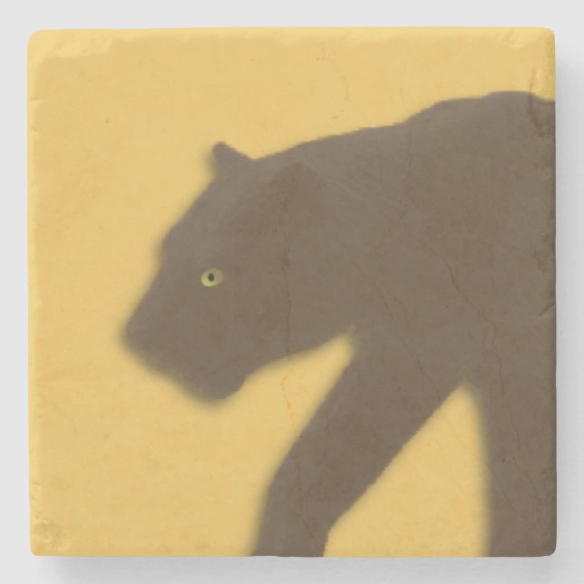 Posavasos De Piedra Leopardo Marrón Dorado (Anverso)