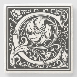 Posavasos De Piedra Letra alfabética C escayola de piedra vintage