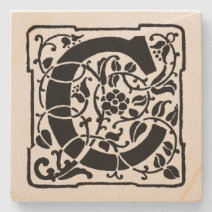 Posavasos De Piedra Letra 'C' Momograma