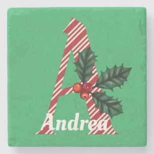 Posavasos De Piedra Letra de franja de caña de caramelo a Navidades gr