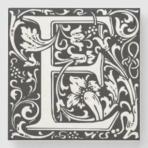 Posavasos De Piedra Letra E Monograma Medieval Art Nouveau