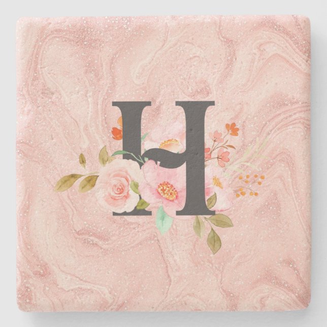 Posavasos De Piedra Letra H (Anverso)