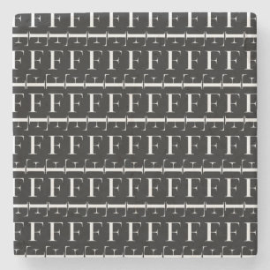 Posavasos De Piedra Letra inicial del monograma F