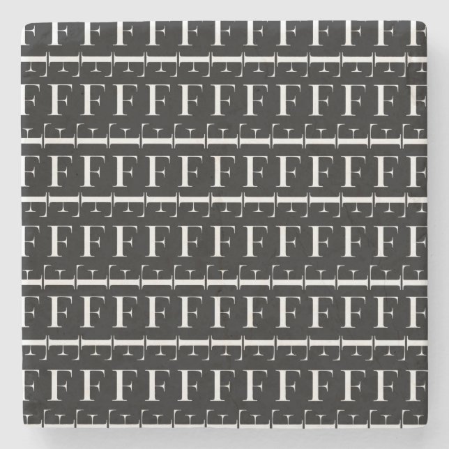 Posavasos De Piedra Letra inicial del monograma F (Anverso)