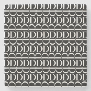 Posavasos De Piedra Letra inicial monograma D