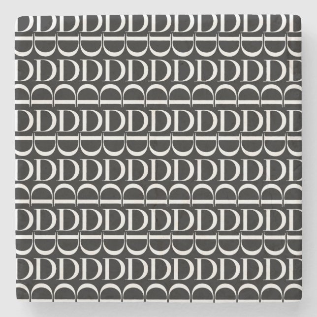 Posavasos De Piedra Letra inicial monograma D (Anverso)