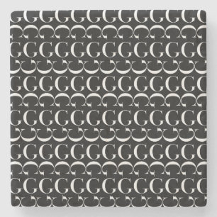 Posavasos De Piedra Letra inicial monograma G