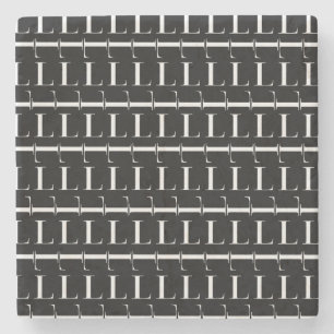 Posavasos De Piedra Letra inicial monograma L