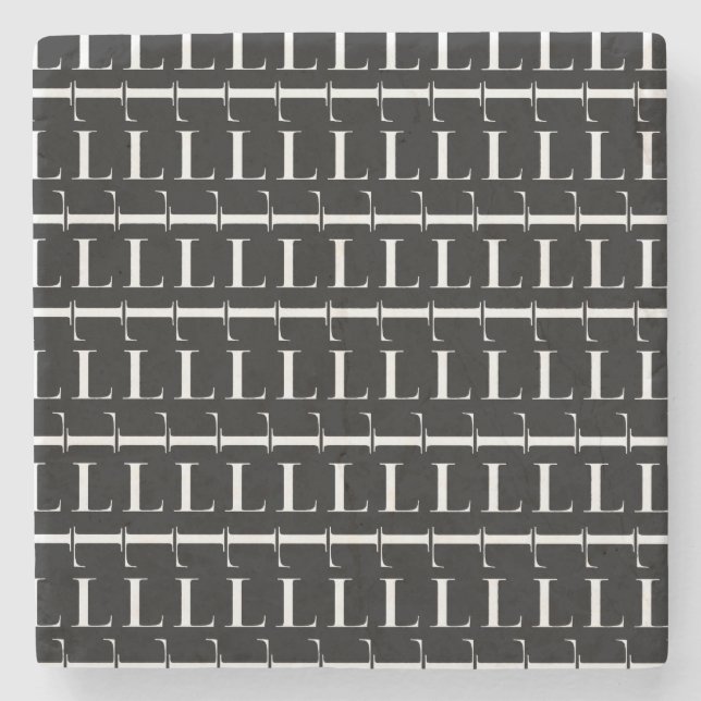 Posavasos De Piedra Letra inicial monograma L (Anverso)