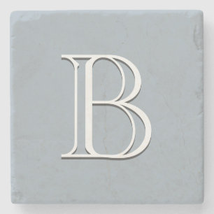 Posavasos De Piedra Letra Inicial Monogramada Personalizada Moderna Ch